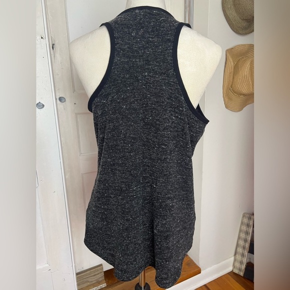 CABI RACERBACK TANK SZ MED GRAY WHITE MARLED FABRIC SOFT ATHLEISURE GYM WORKOUT - Picture 2 of 6